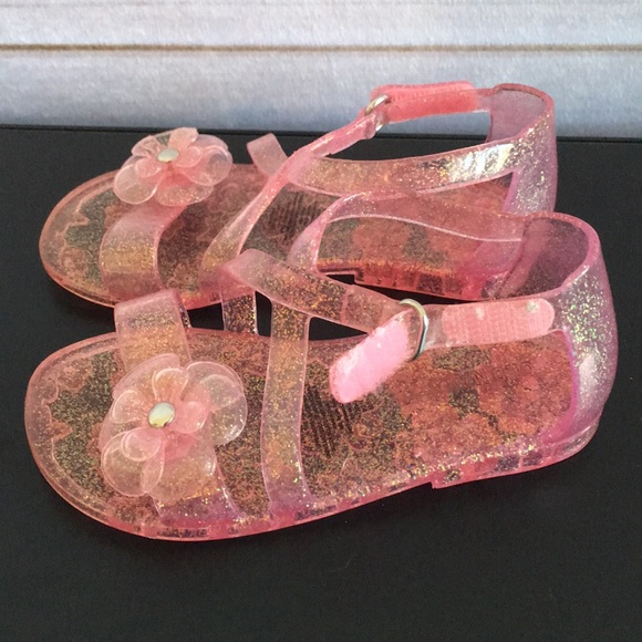 Old Navy Shoes Crossstrap Pink Glitter Jelly Sandals Poshmark